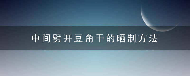 中间劈开豆角干的晒制方法 晒干豆角怎么把它劈两半